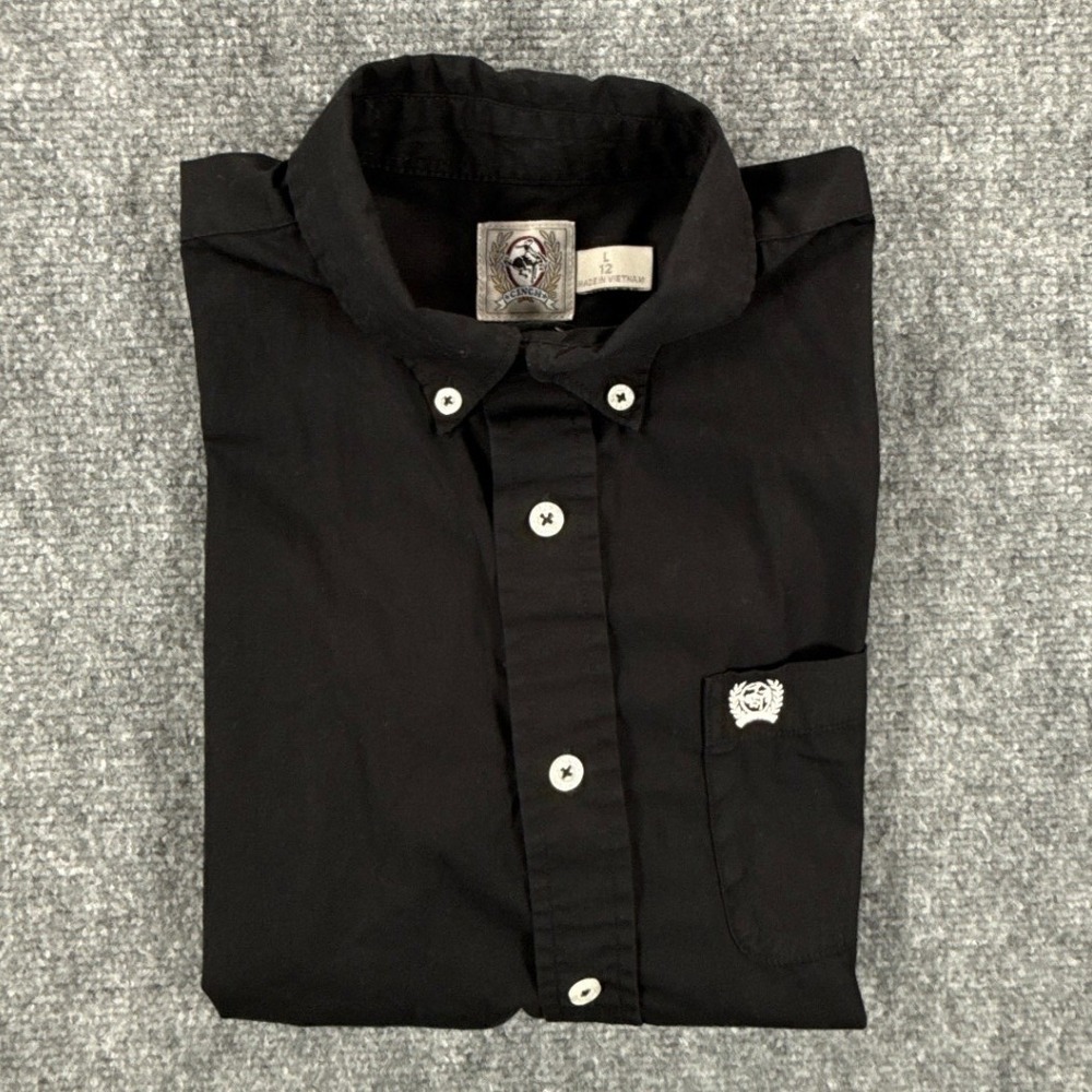 Cinch Kids Boys Large Size 12 Black Long Sleeve Button Down Western Shirt